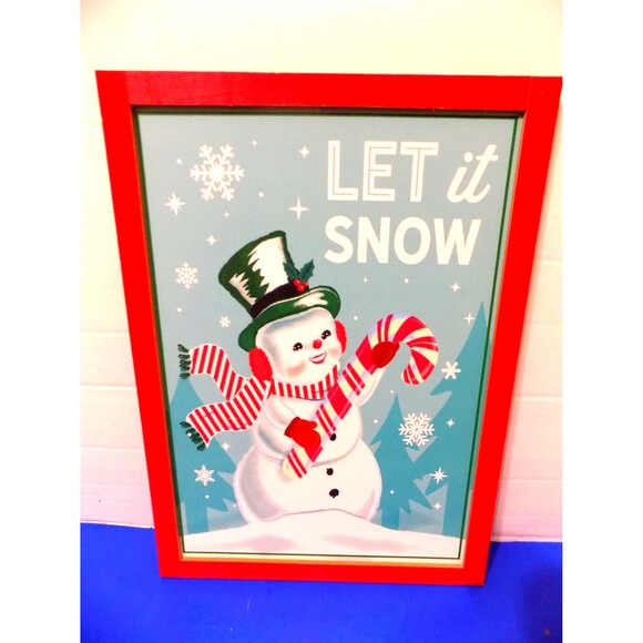 New Christmas Holiday Vintage Style Prints Wall Art Santa Snowman Rudolph - Picture 3 of 6